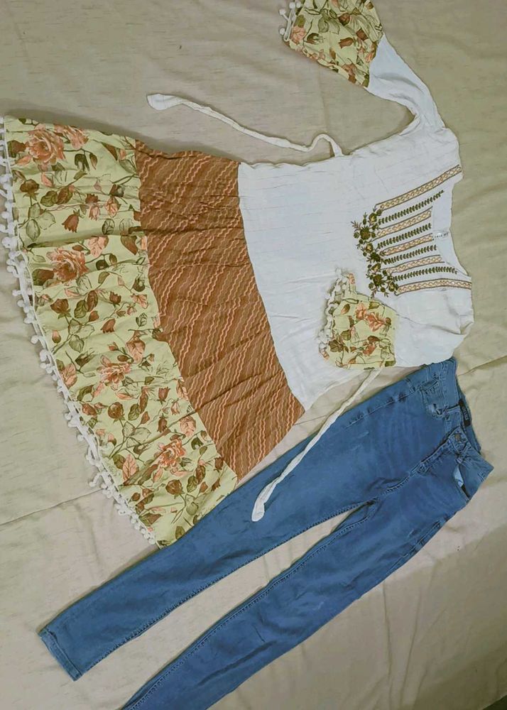 Floral Frock with Jeans