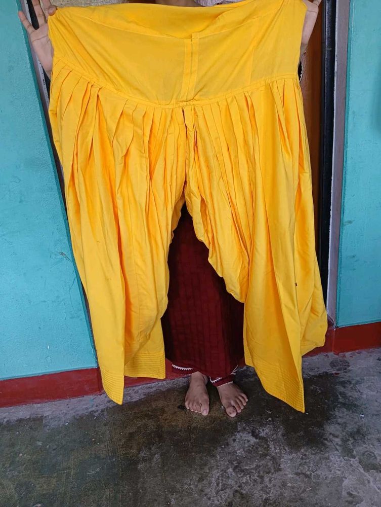Yellow Hand Stiched Punjabi Salwar