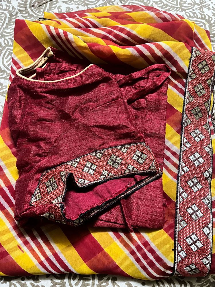 Elegant Striped Saree