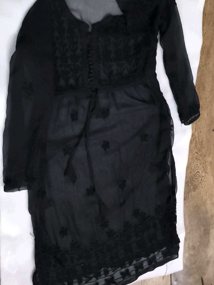 Georgette Black Kurti 🖤