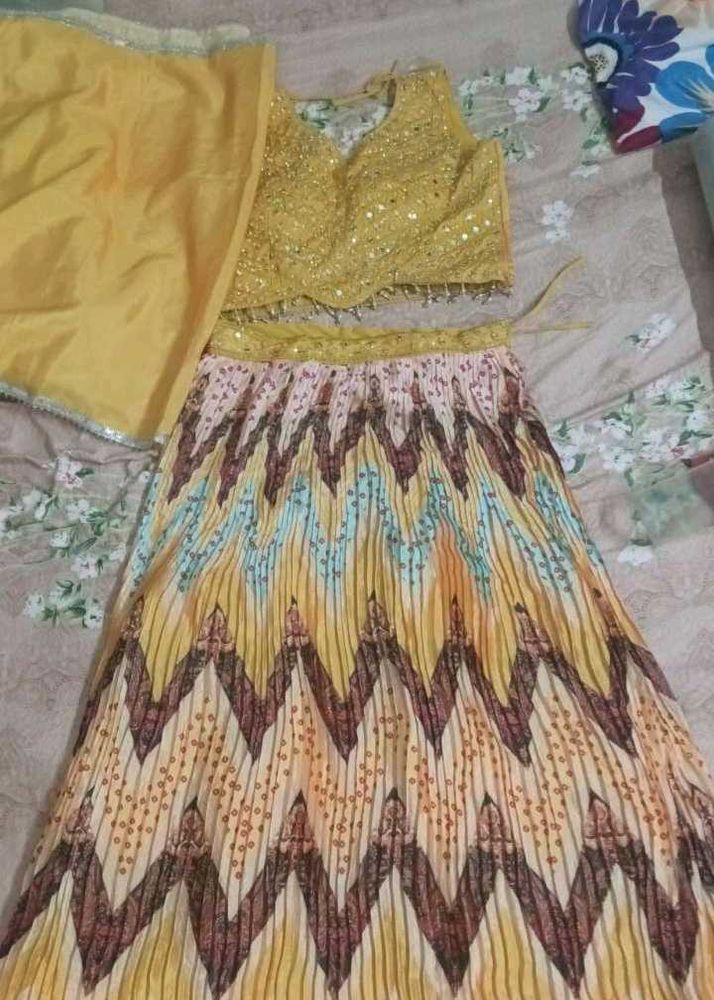 Yellow Embellished Lehenga Set