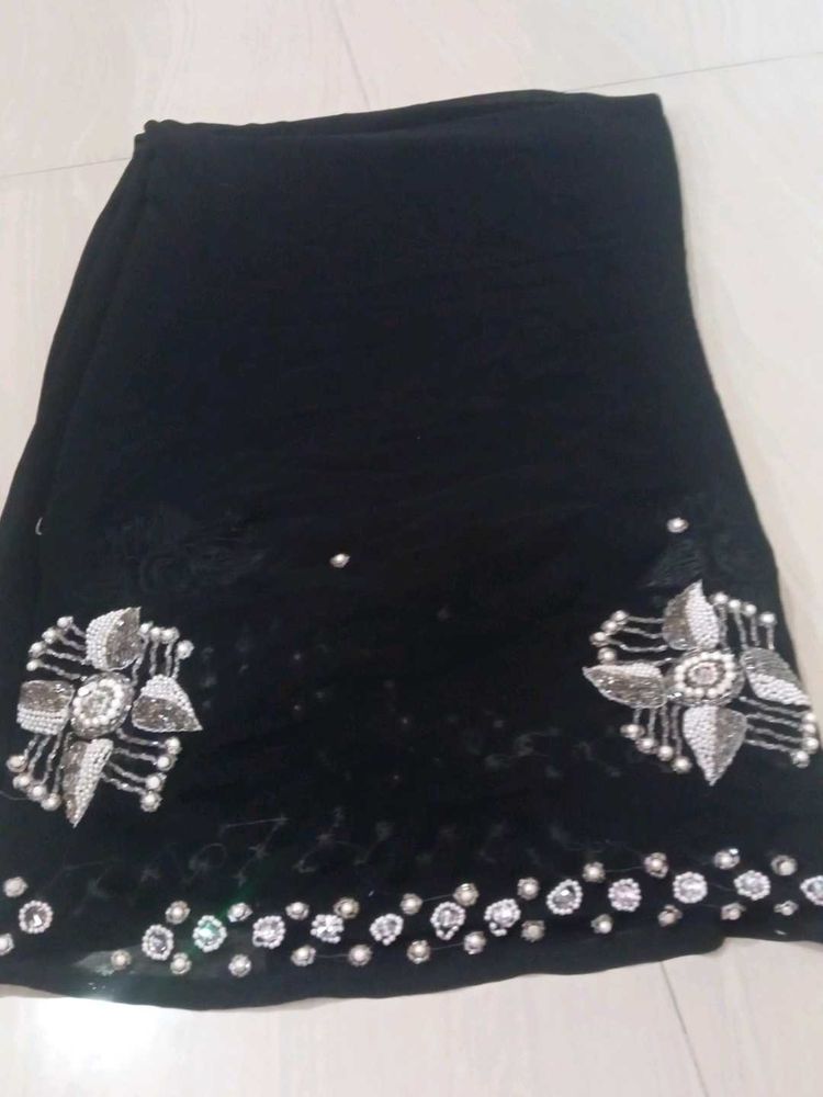 Moti Work Saree Without Blouse