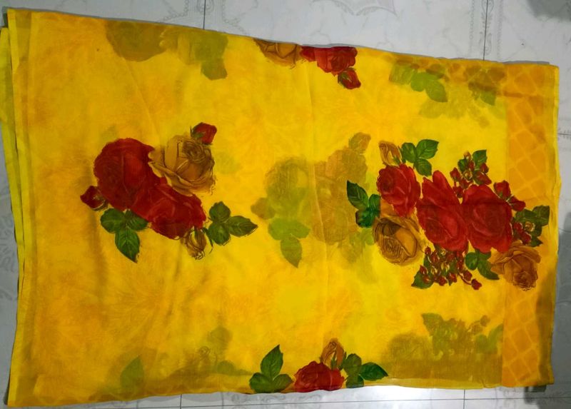 Yellow Floral Saree