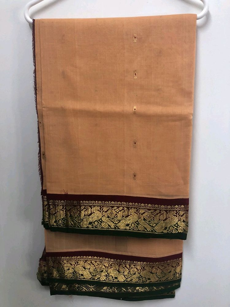 Gadwal Saree Cream/nude Colour