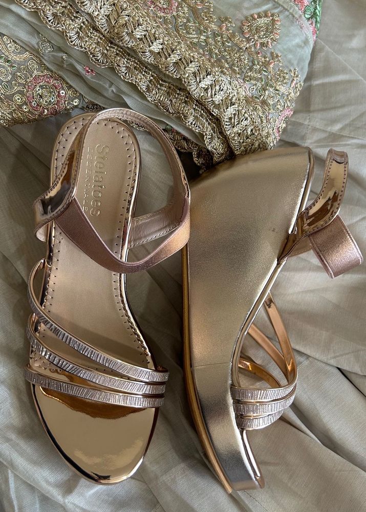 Rose Gold Wedge Heels
