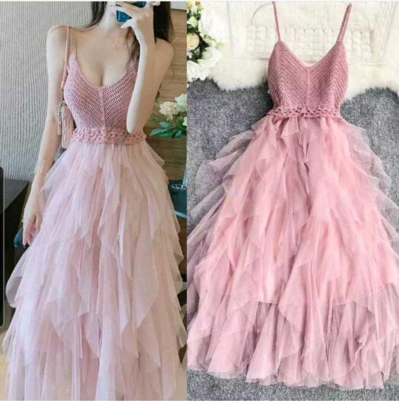 Pink Ruffle Layered Dress