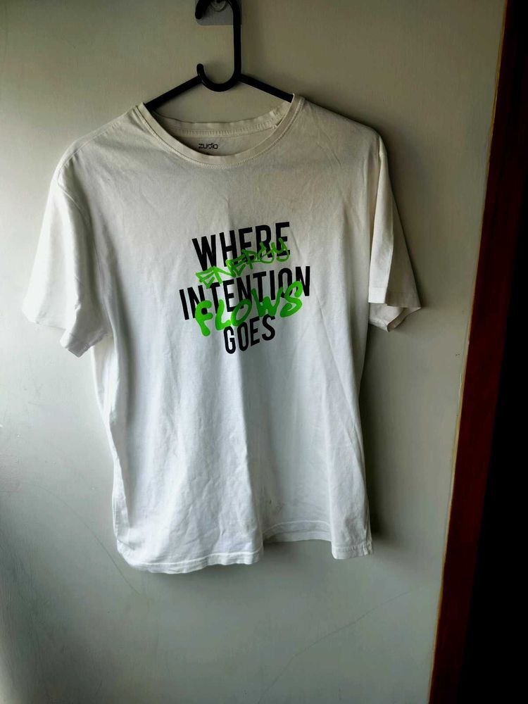 White Graphic Tee - Where Intention Flows