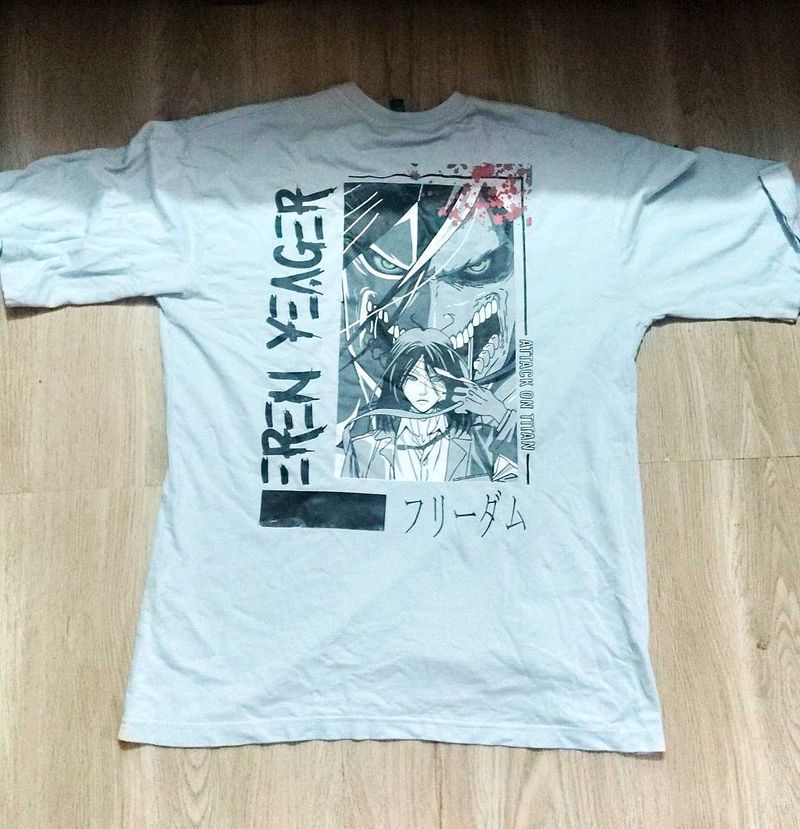 Drop shoulder anime tee