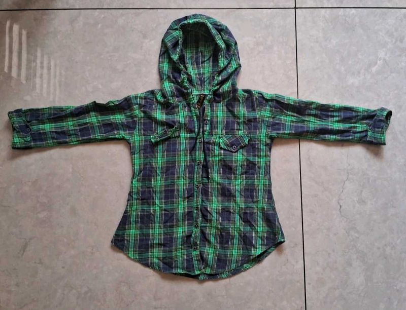 Women Check Sweat Shirt