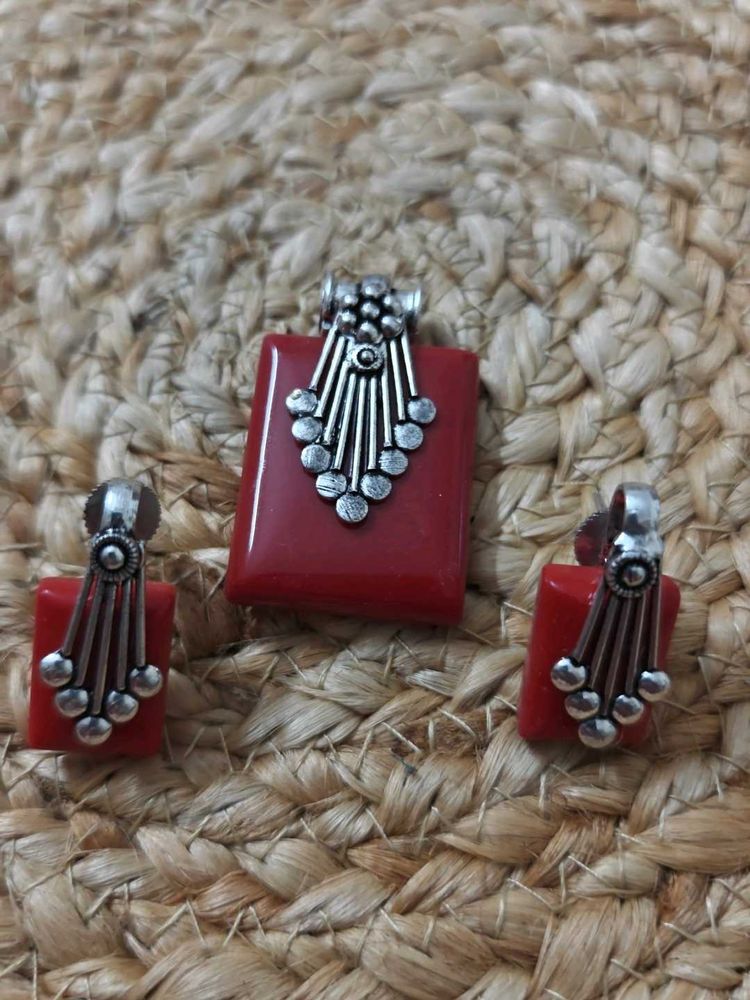 Red Stone Jewelry Set