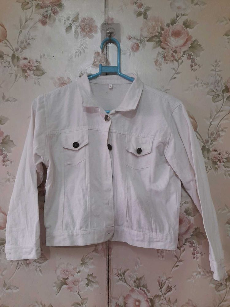 Casual White Denim Jacket