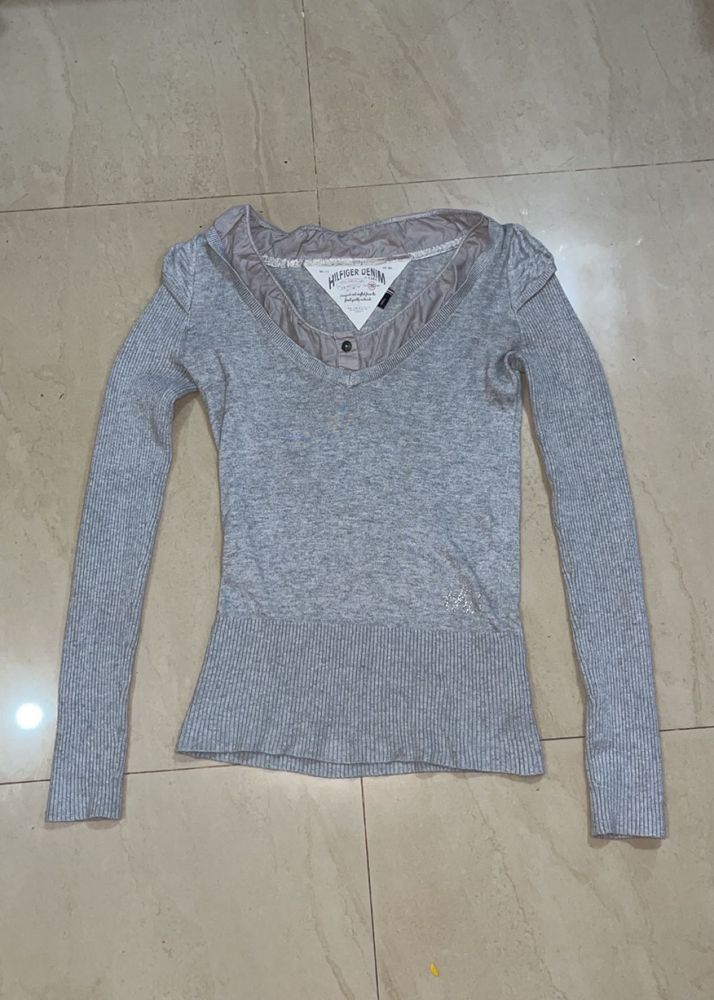 Hilfiger Denim Gray Long Sleeve Top