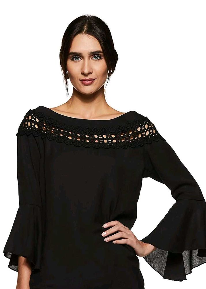 Style Quotient Black Lace Top