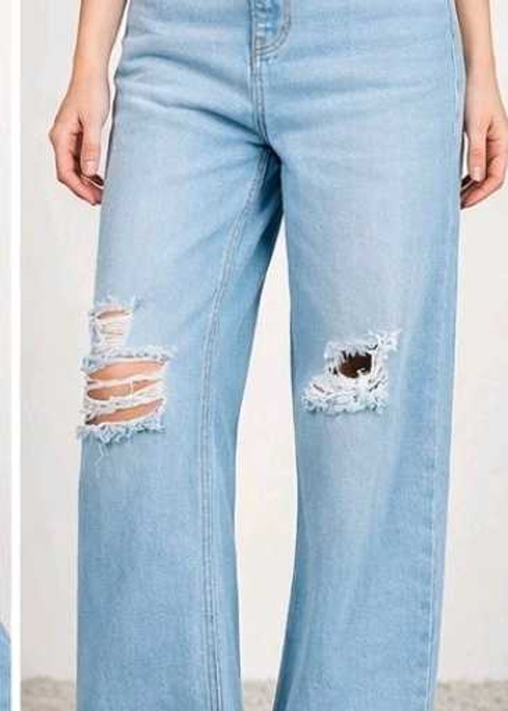 Ripped Wide Leg Jeans