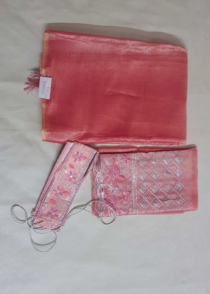 Vibrant Orange Jimmychoo Saree With Hip Belt