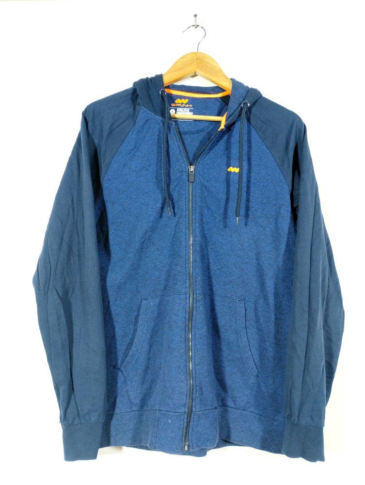 Spunk Navy Blue Printed Athletic Sweatshirt (Men)