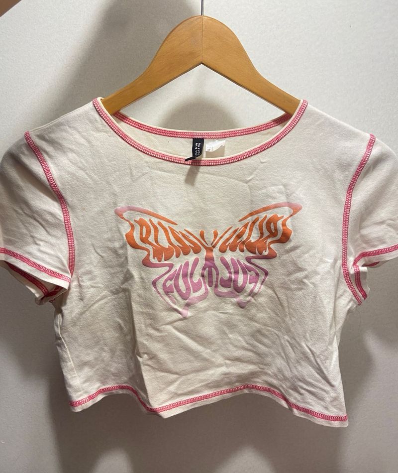 H&amp;M Butterfly Crop Top