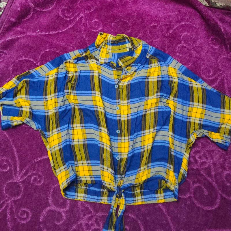 Pure Cotton Multi Colour Crop Type Shirt