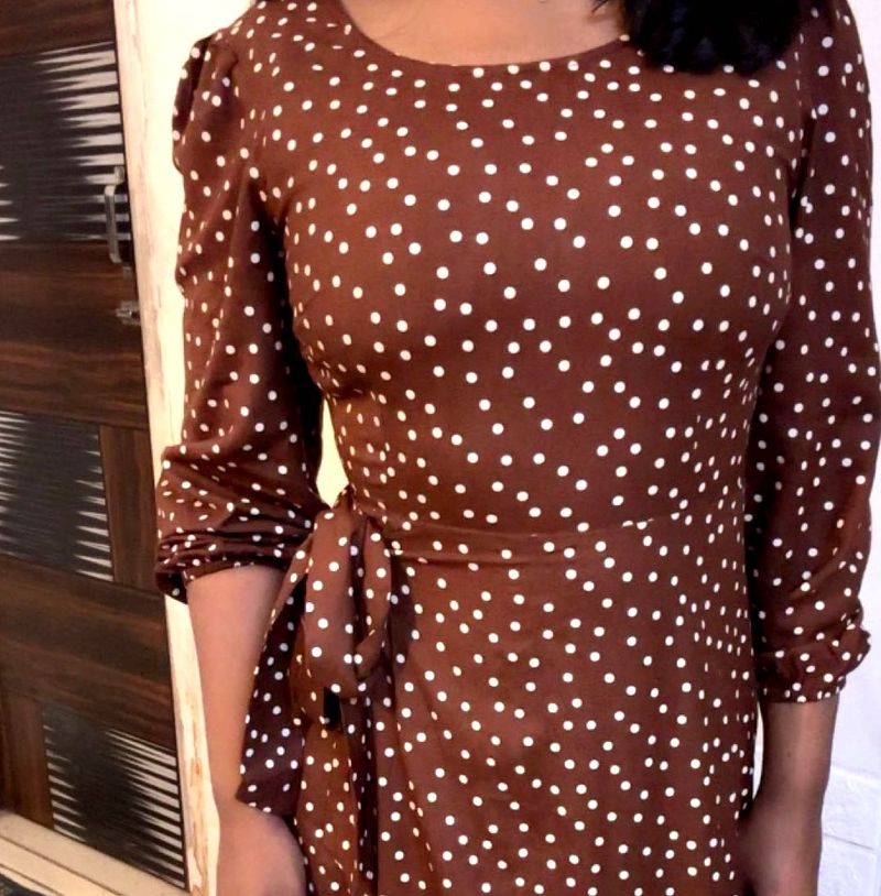 Brown Polka Dot Maxi Dress (item 32)