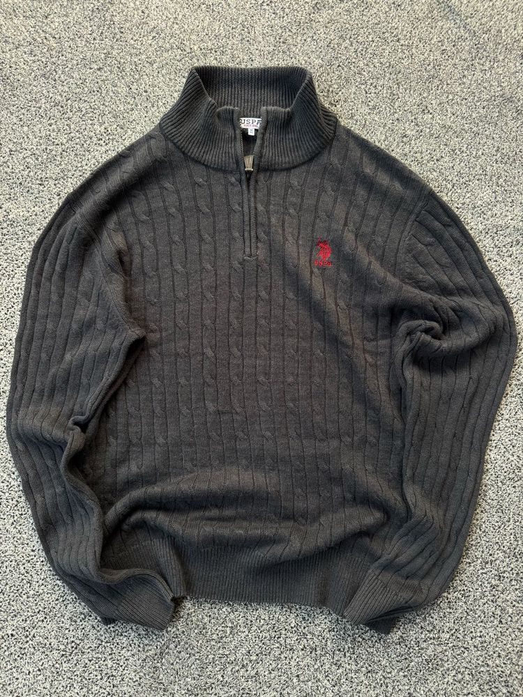 Gray Quarter-Zip Sweater