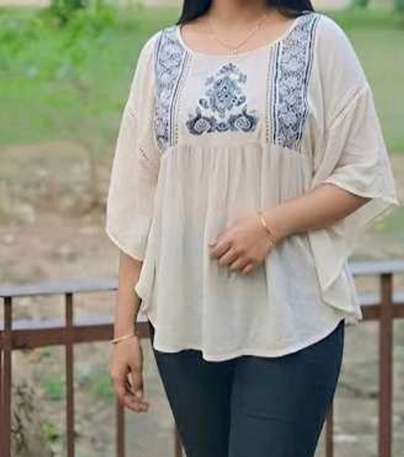 White Flowy Tank Top