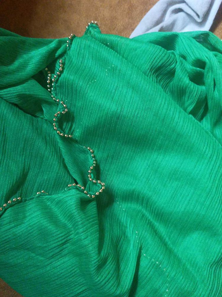 Emerald Green Embellished Dupatta
