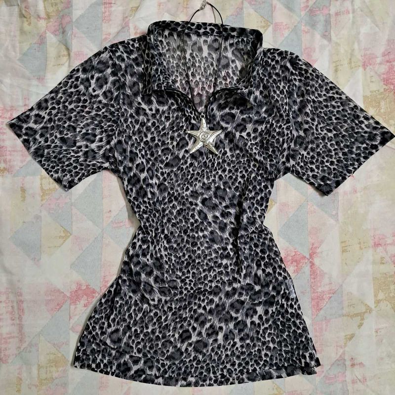 Y2k Animal Print Top