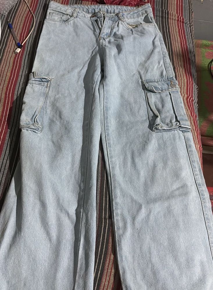 Light Blue Cargo Jeans