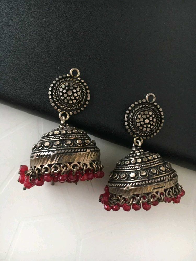 92.5 Sterling Silver Jhumka Earrings