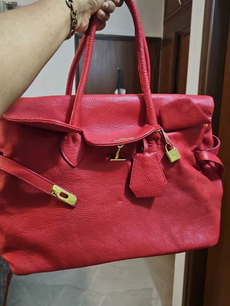Red large Handbag on sale