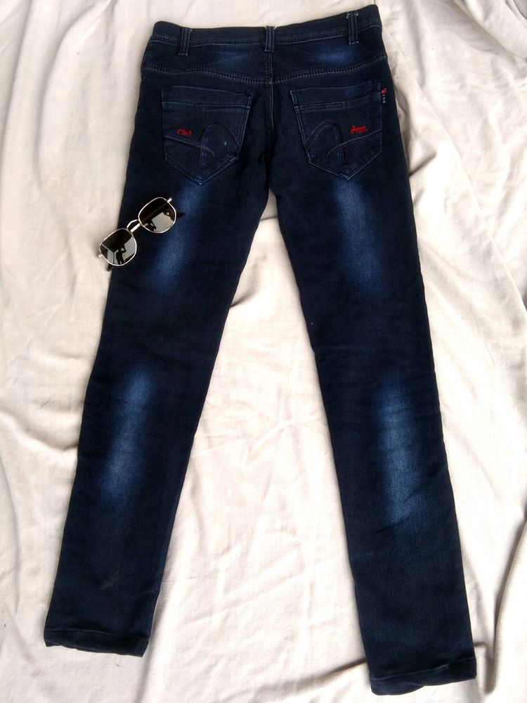 Blue Denim Jean With Back Pocket Designed