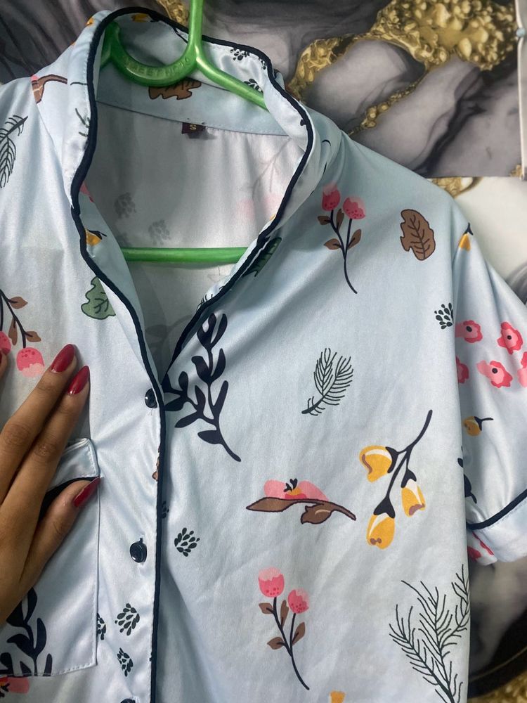 Floral Print Night Suit Set