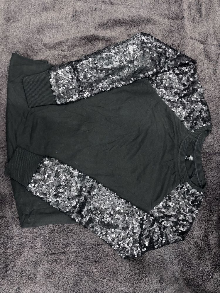 Sequin Sleeve Top