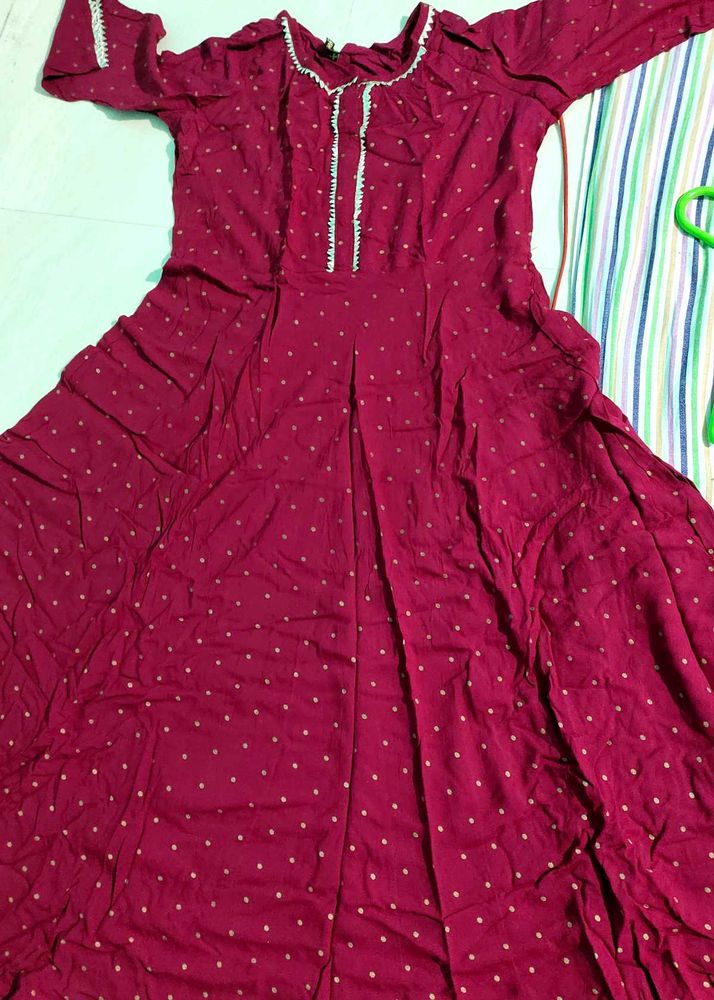 Maroon Anarkali Kurti