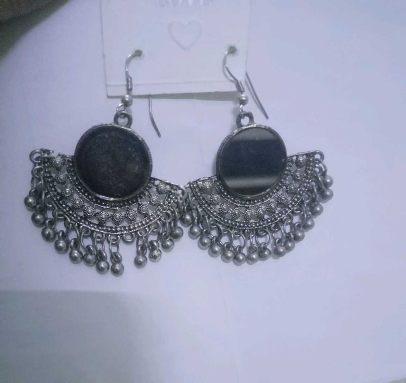 Silver Tone Boho Earrings