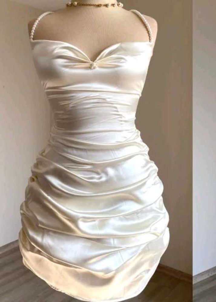 White Satin Dress