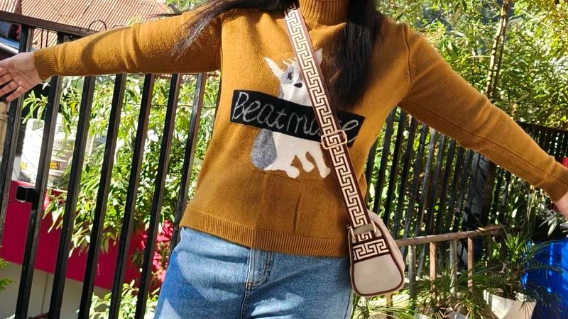 Cute Graphic Print Sweater