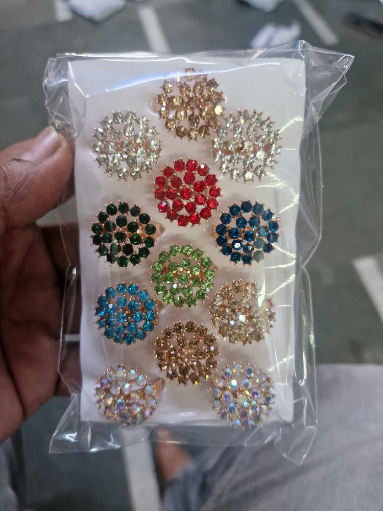 Rhinestone Rings Set