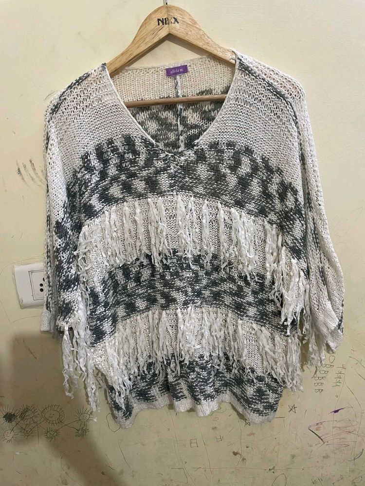 Boho Fringe Knit Top