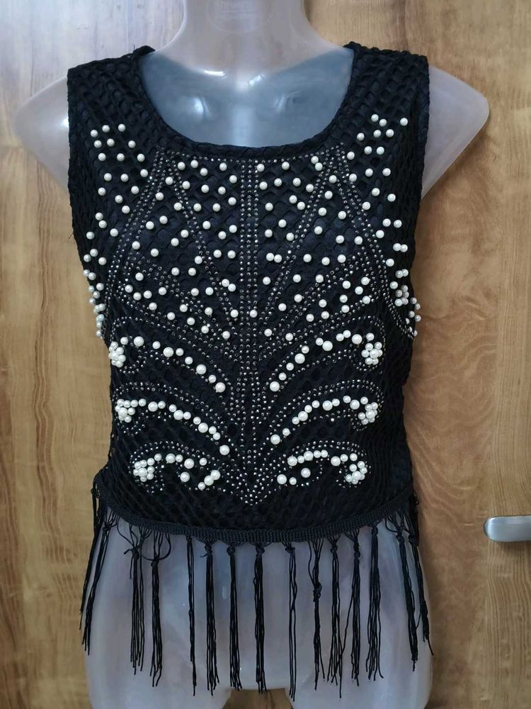 Black Pearl Embellished Top