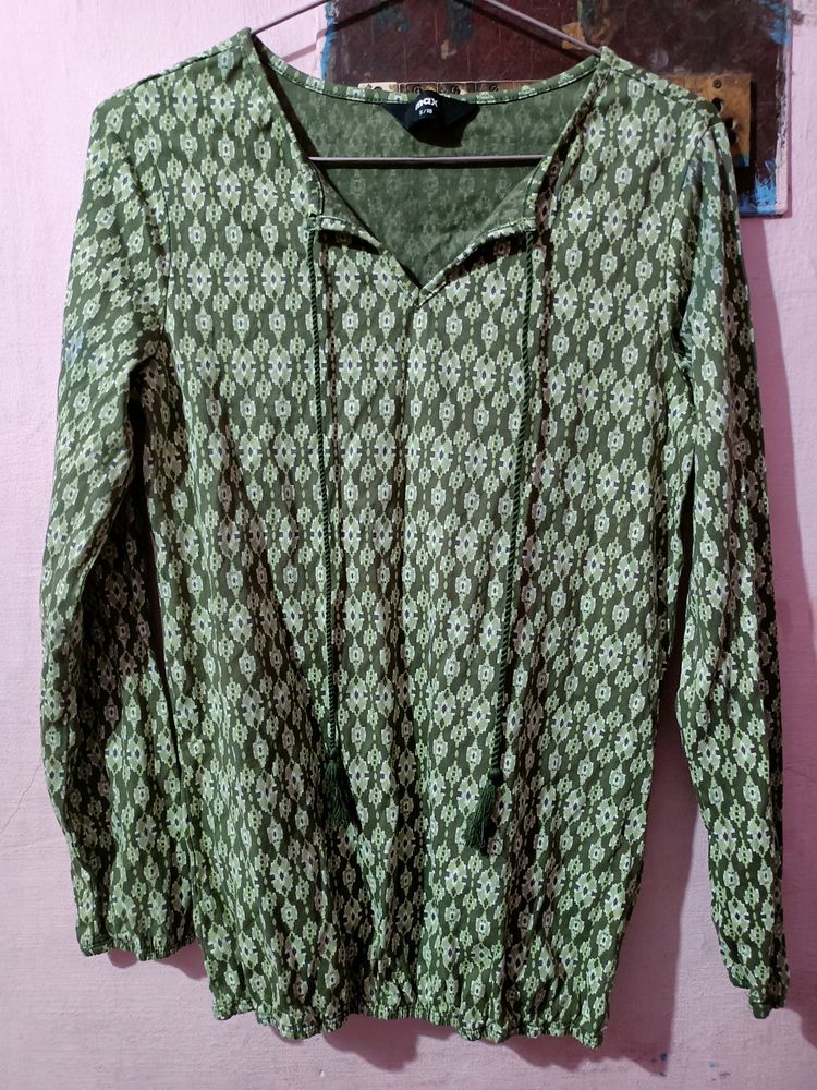 Printed Green Top