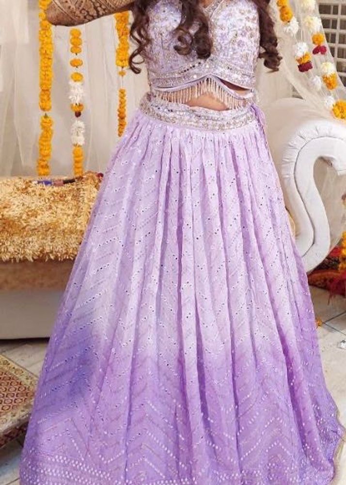 Lavender Ombre Lehenga With Dupatta