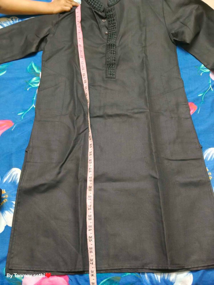 Black Kurta White Pajama For Boys
