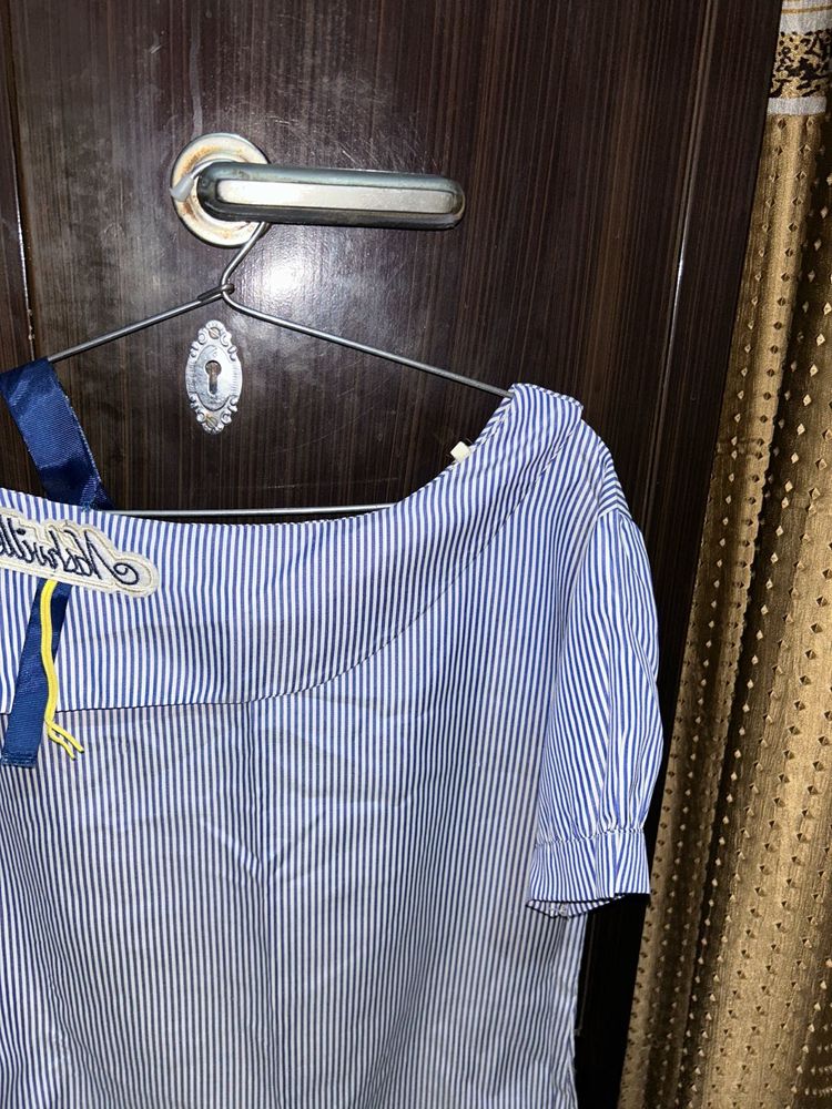 Blue Striped Top