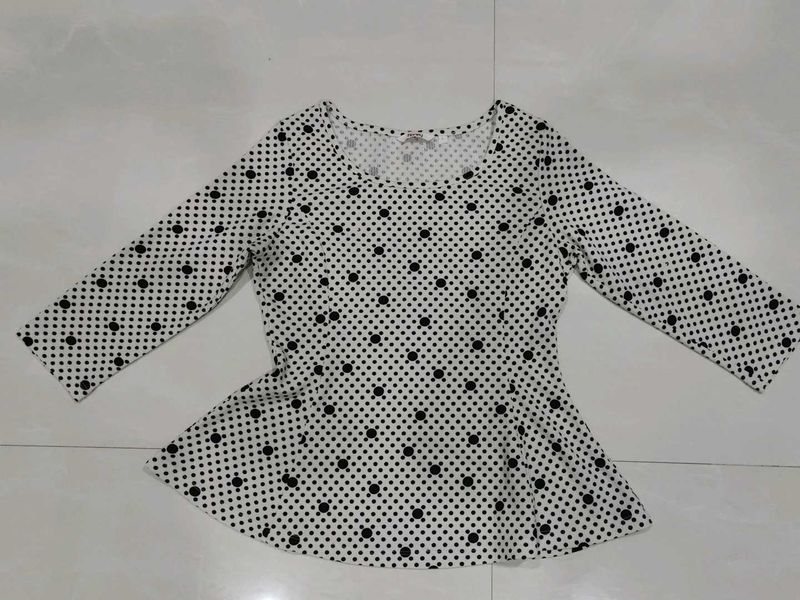 Peplum Polka Top