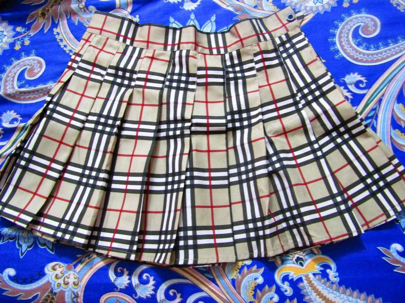 Plaid Pleated Mini Skirt