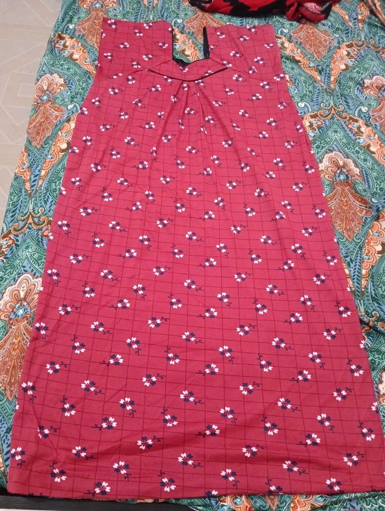 Red Floral Print Nightgown