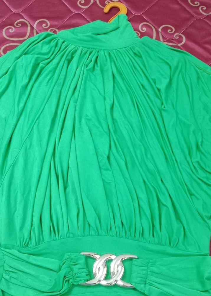 Green Top with Silver Accent