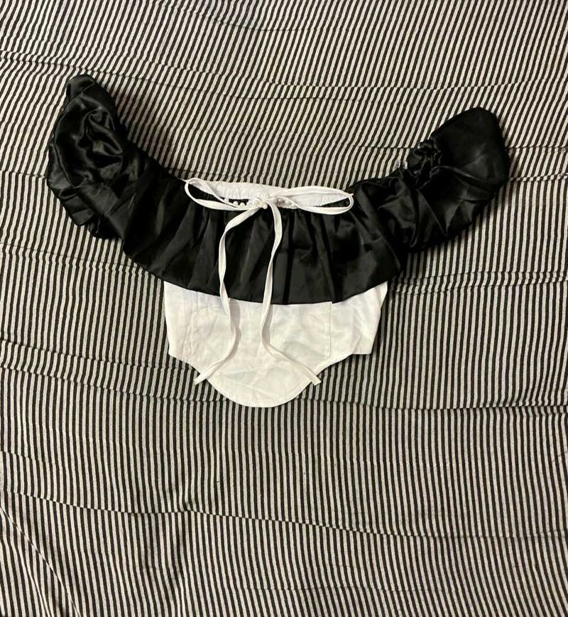 Black &amp; White Corset Top