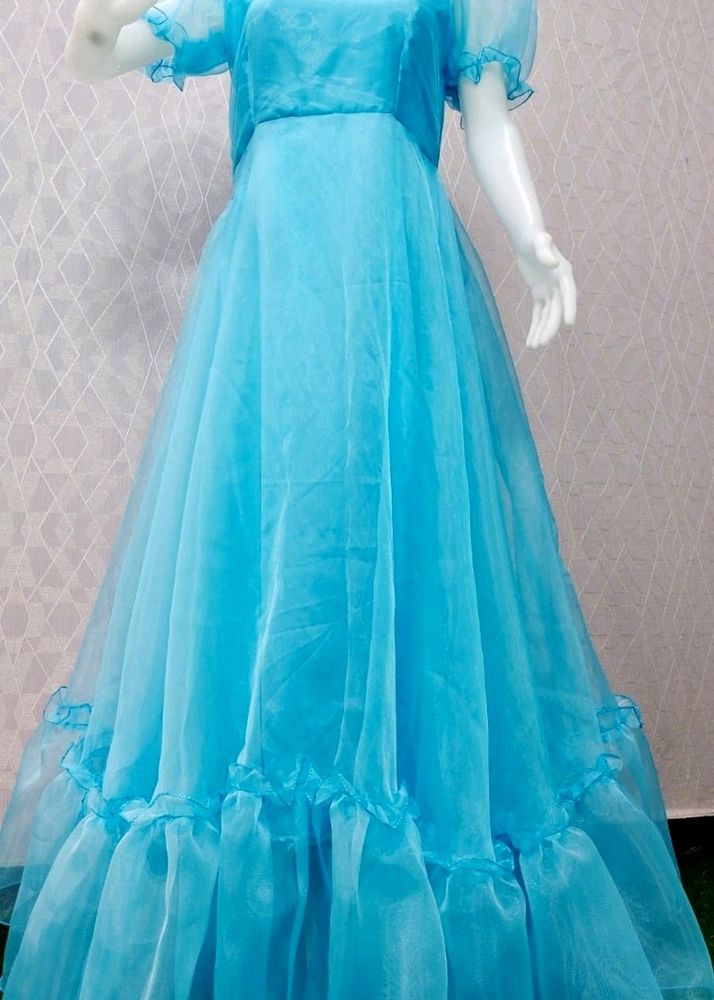 Organza Long Flaired Frock